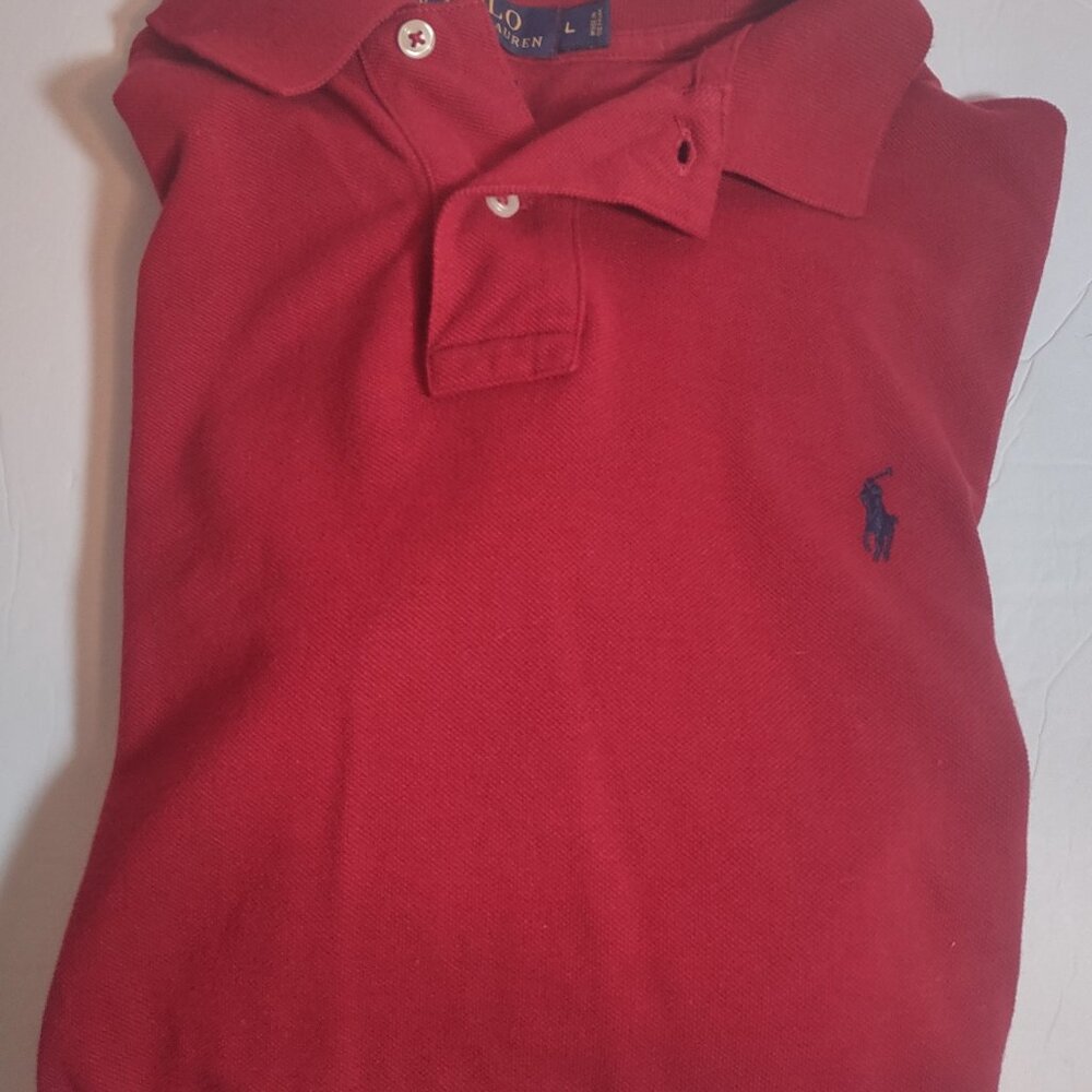 Polo Ralph Lauren Red Long Sleeve Polo Men’s Size Large